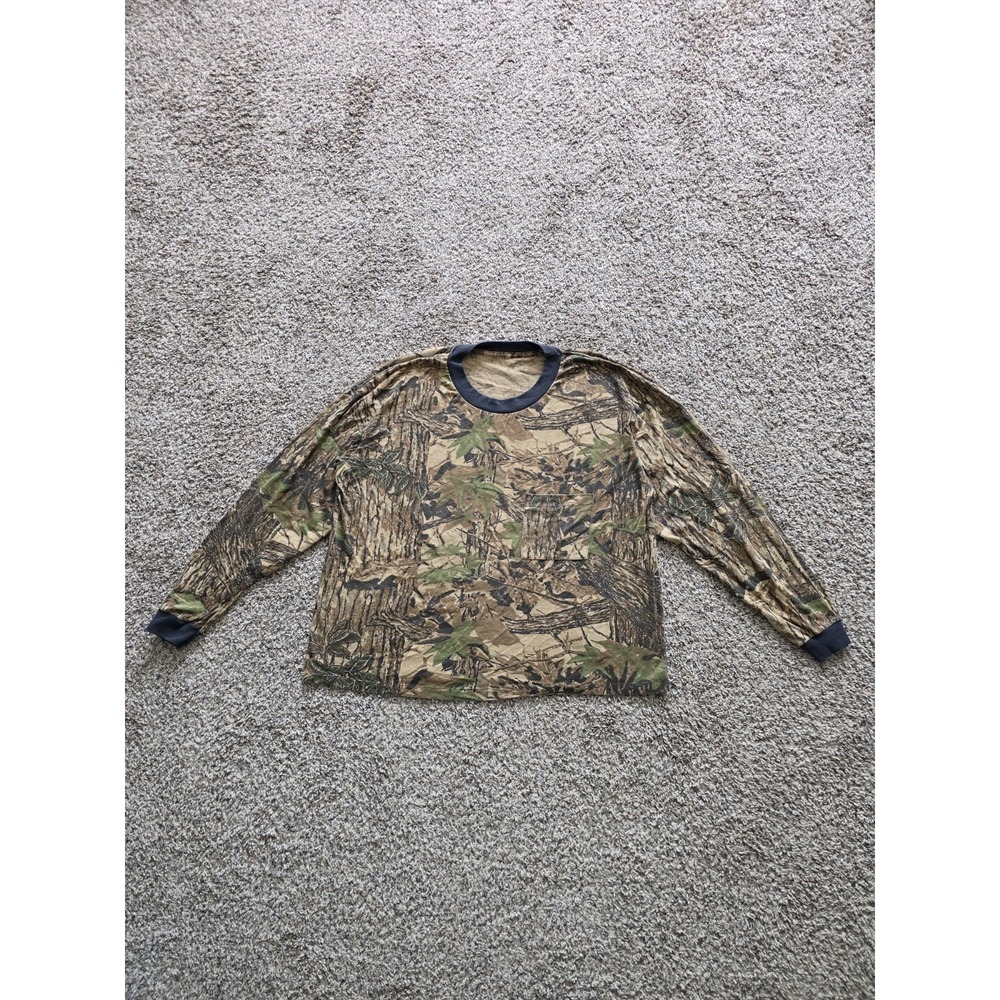 Vintage 90's Realtree Camo Longsleeve Pocket Shirt Boxy L/XL USA Single Stitched